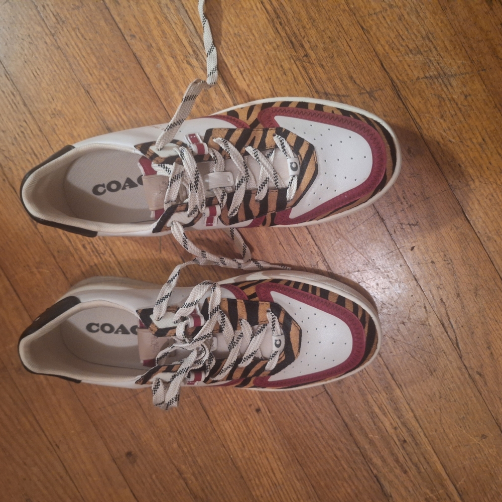 Coach Red and Black Sneakers Classic Athletic Design - Picture 2 of 5